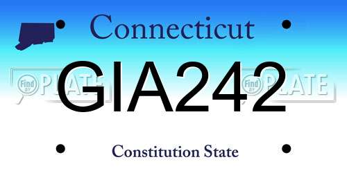 GIA242 Connecticut License Plate