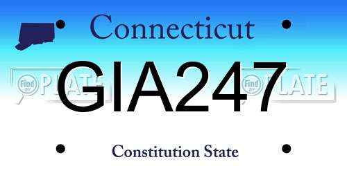 GIA247 Connecticut License Plate