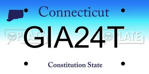 GIA24T Connecticut License Plate