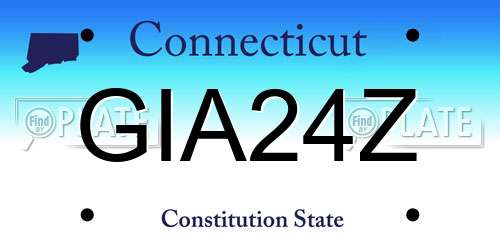 GIA24Z Connecticut License Plate