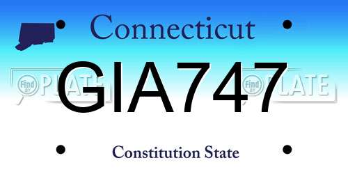 GIA747 Connecticut License Plate
