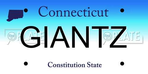 GIANTZ Connecticut License Plate