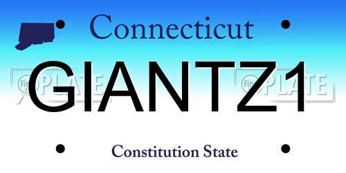 GIANTZ1 Connecticut License Plate
