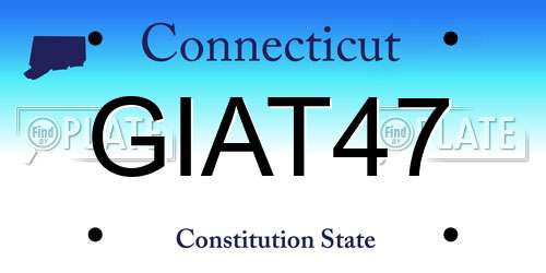 GIAT47 Connecticut License Plate
