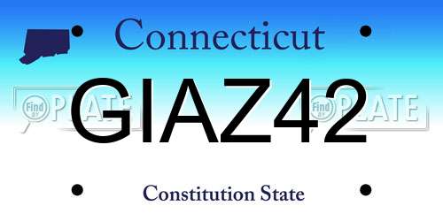 GIAZ42 Connecticut License Plate
