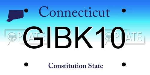 GIBK10 Connecticut License Plate