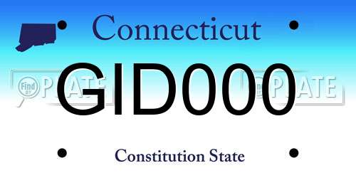 GID000 Connecticut License Plate