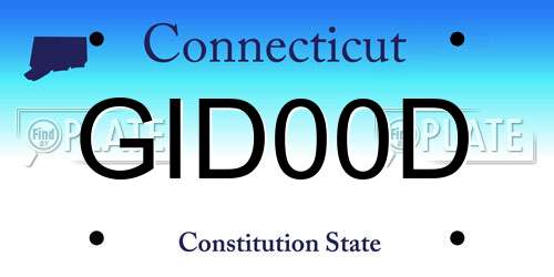 GID00D Connecticut License Plate