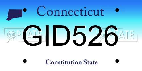 GID526 Connecticut License Plate