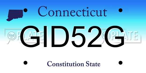 GID52G Connecticut License Plate