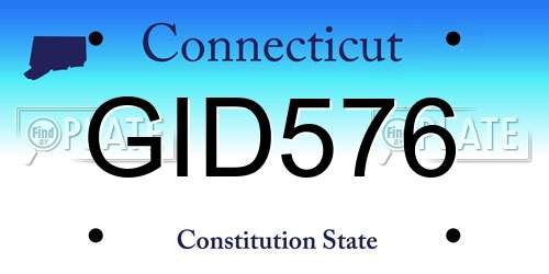 GID576 Connecticut License Plate