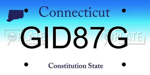 GID87G Connecticut License Plate