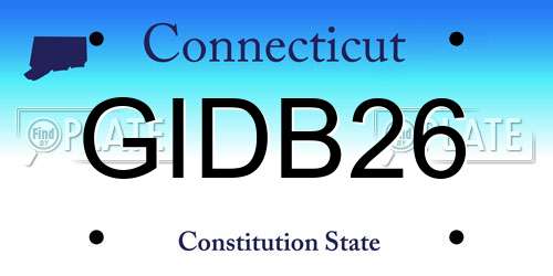 GIDB26 Connecticut License Plate