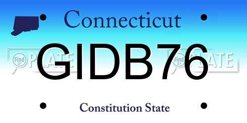 GIDB76 Connecticut License Plate