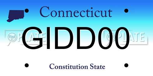 GIDD00 Connecticut License Plate