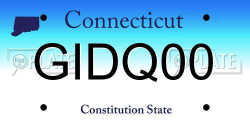 GIDQ00 Connecticut License Plate