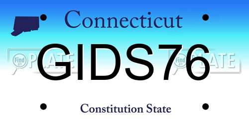GIDS76 Connecticut License Plate