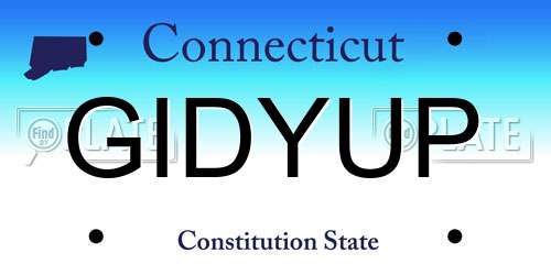 GIDYUP Connecticut License Plate