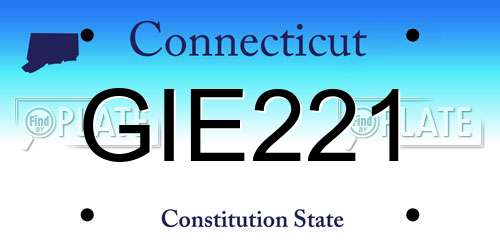 GIE221 Connecticut License Plate