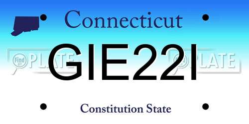 GIE22I Connecticut License Plate