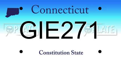 GIE271 Connecticut License Plate