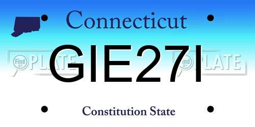 GIE27I Connecticut License Plate
