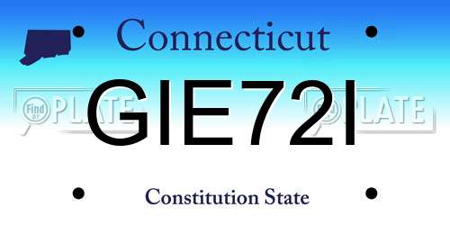 GIE72I Connecticut License Plate