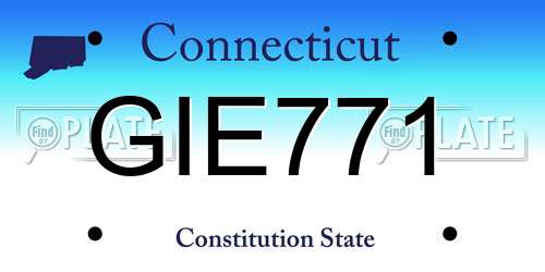 GIE771 Connecticut License Plate