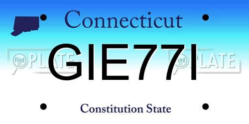 GIE77I Connecticut License Plate