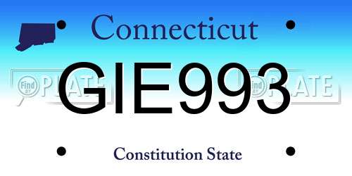 GIE993 Connecticut License Plate
