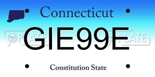 GIE99E Connecticut License Plate