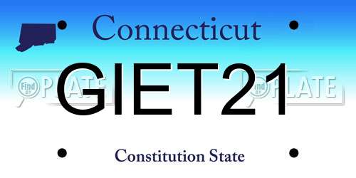 GIET21 Connecticut License Plate