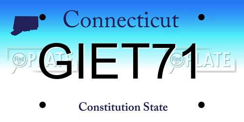 GIET71 Connecticut License Plate
