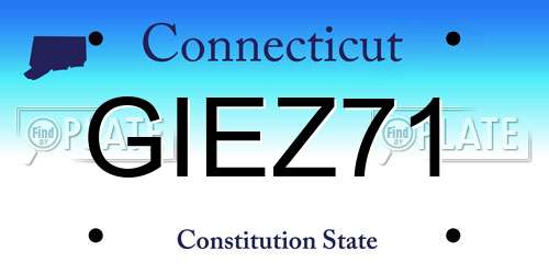 GIEZ71 Connecticut License Plate