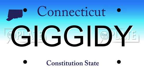 GIGGIDY Connecticut License Plate