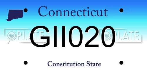 GII020 Connecticut License Plate