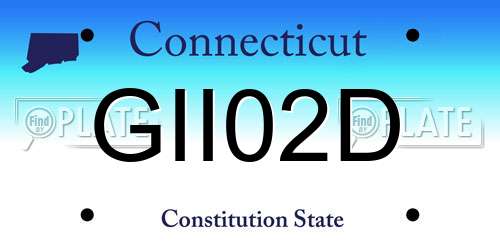 GII02D Connecticut License Plate