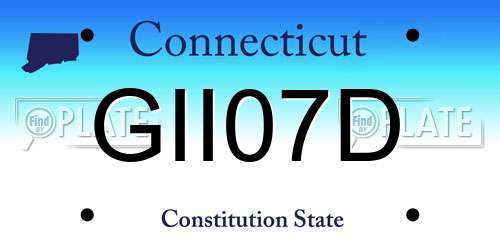 GII07D Connecticut License Plate