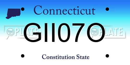 GII07O Connecticut License Plate