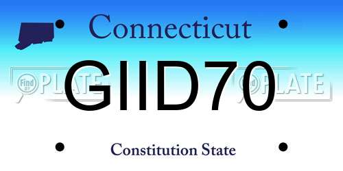 GIID70 Connecticut License Plate