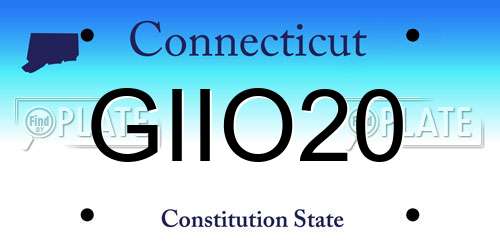 GIIO20 Connecticut License Plate