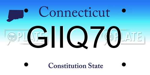 GIIQ70 Connecticut License Plate