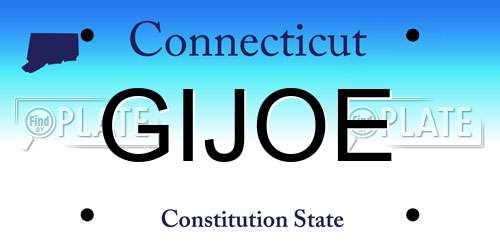 GIJOE Connecticut License Plate