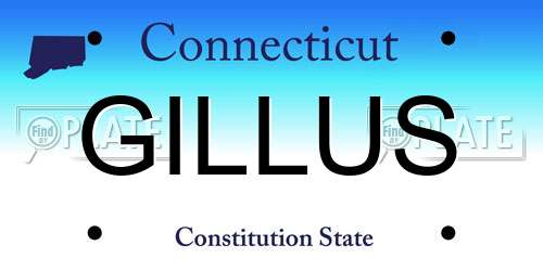 GILLUS Connecticut License Plate