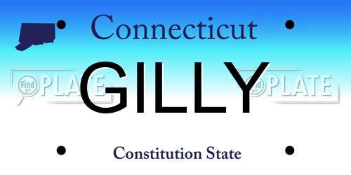 GILLY Connecticut License Plate