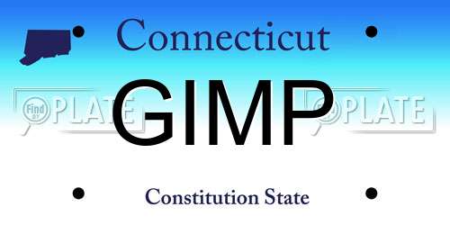 GIMP Connecticut License Plate