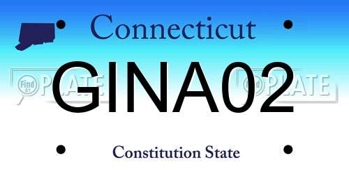 GINA02 Connecticut License Plate