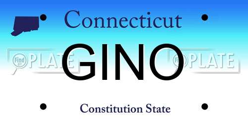 GINO Connecticut License Plate