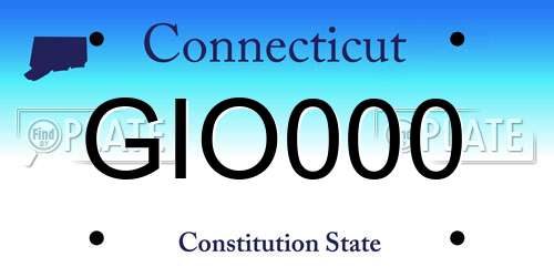 GIO000 Connecticut License Plate