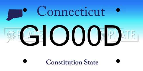 GIO00D Connecticut License Plate